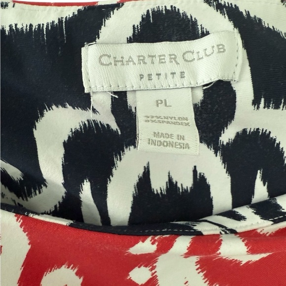 Charter Club Womens Dress in Red and Blue Pattern Size PL - Picture 4 of 6